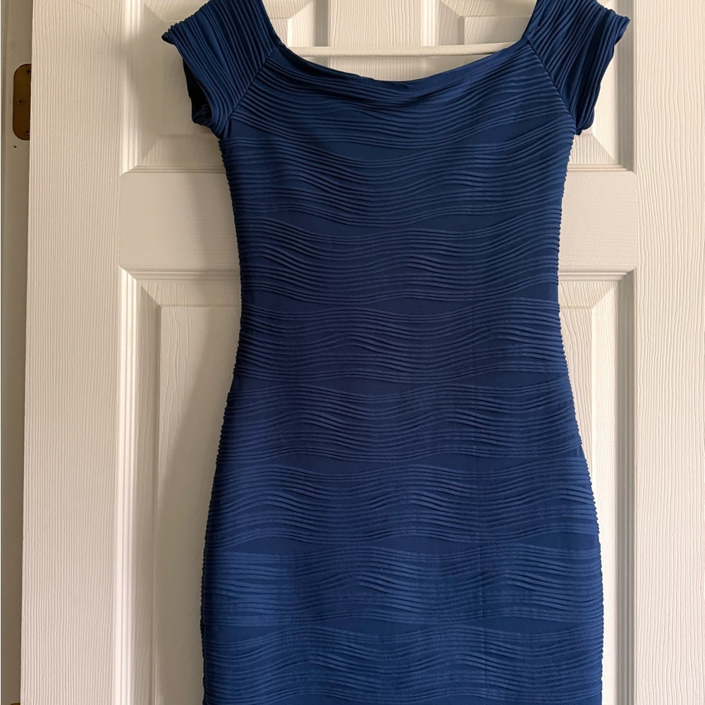 Elegant Blue Off-Shoulder Dress